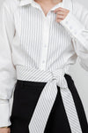 Tie Accent Poplin Shirt