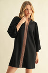 Faux Leather Accent Dress