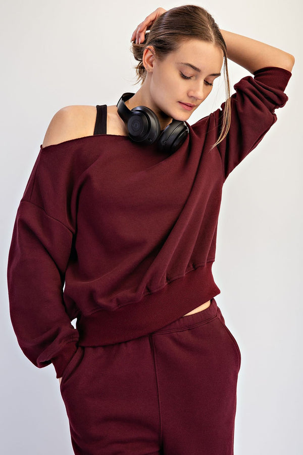 Off Shoulder Fleece
