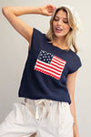 Stars & Stripes Open Knit Top