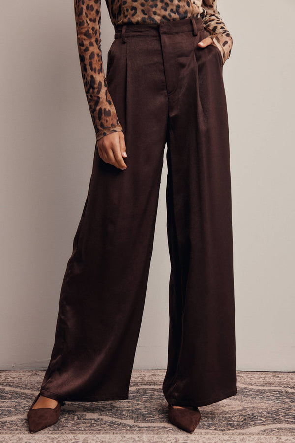 Satin Pleated Pants