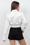 Tie Accent Poplin Shirt