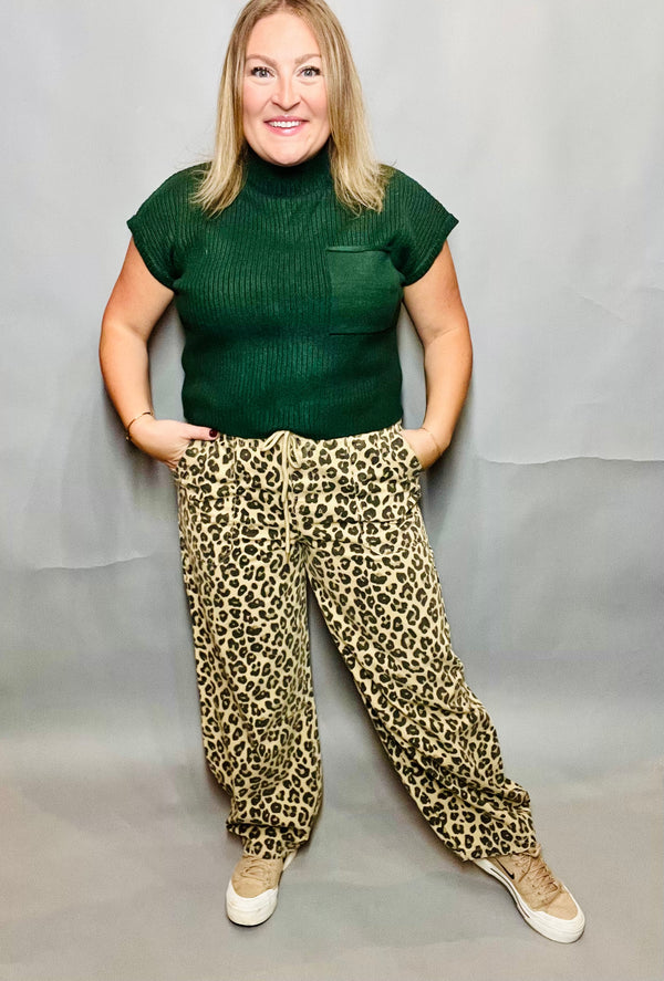 Leopard Parachute Pants