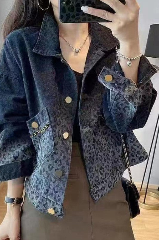 Gradient Leopard Jacket