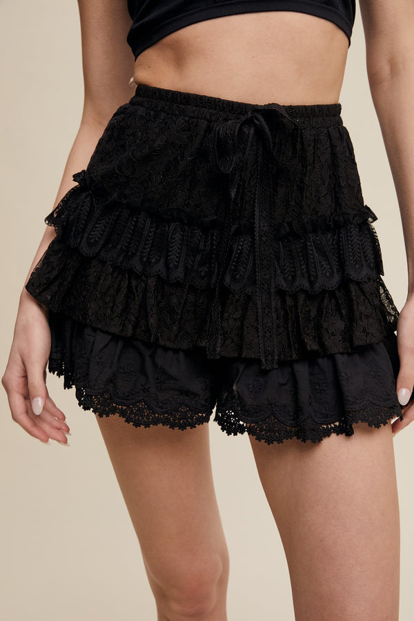 Tiered Lace Shorts