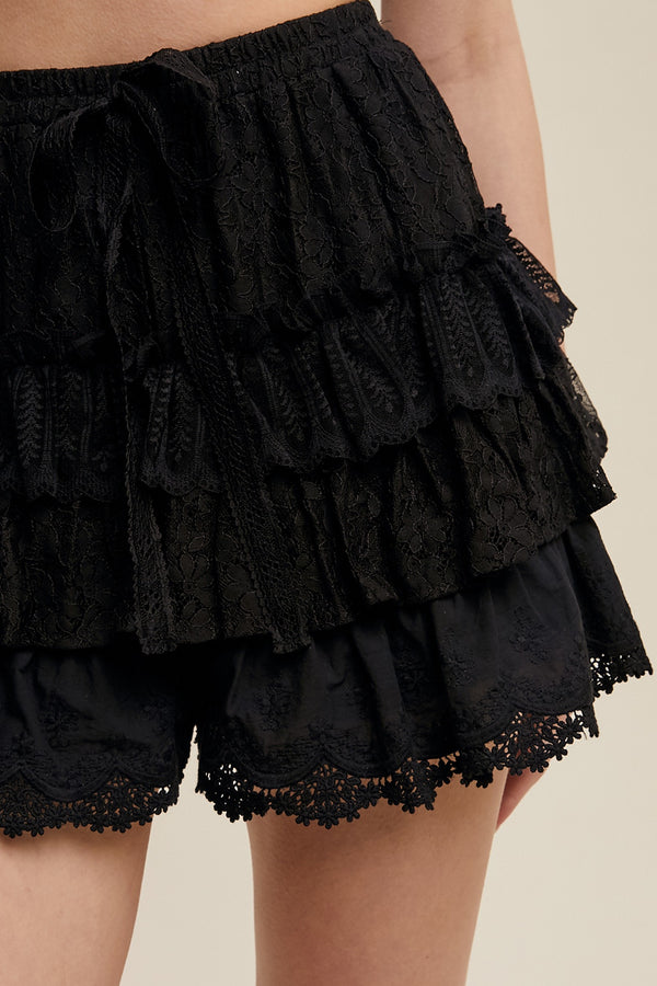 Tiered Lace Shorts