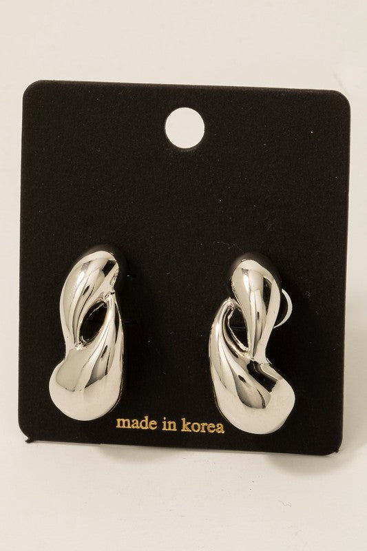 Double Tear Stud Earrings