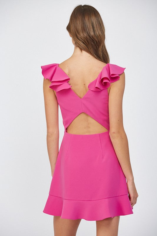 Celeste Ruffle Back Dress