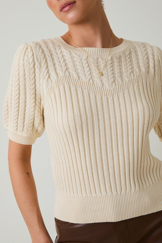 Contrast Cable Knit Sweater