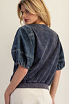 Denim Puff Sleeve Top
