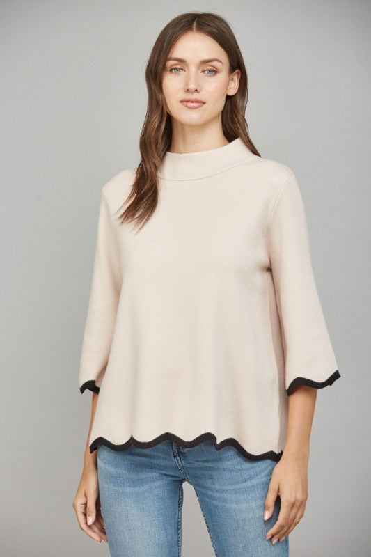 Scallop Hem Sweater