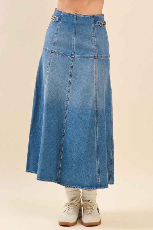 Denim Midi Skirt