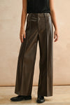 Pintuck Faux Leather Pants
