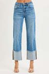 Medium Wash Wide Cuff Jeans by Risen