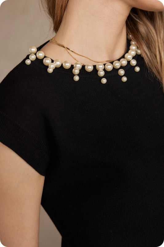 Pearl Trim Top