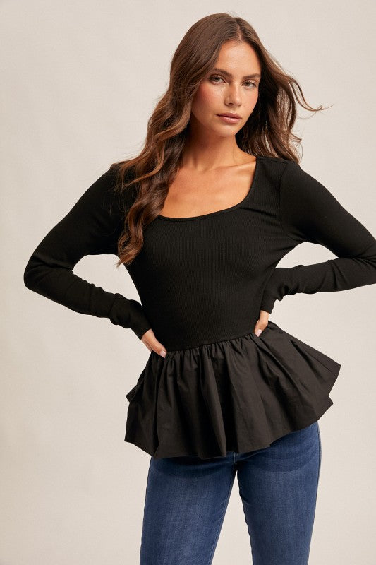 Bubble Peplum Top