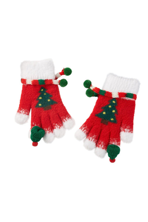 Christmas Pom Pom Gloves