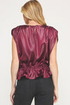 Satin Peplum Top