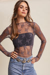 Sheer Lace Navy Top