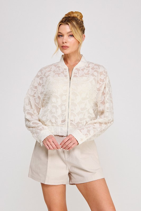Sheer Jacquard Jacket