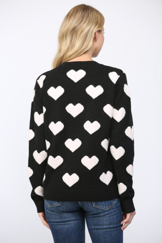 Heart Print Sweater