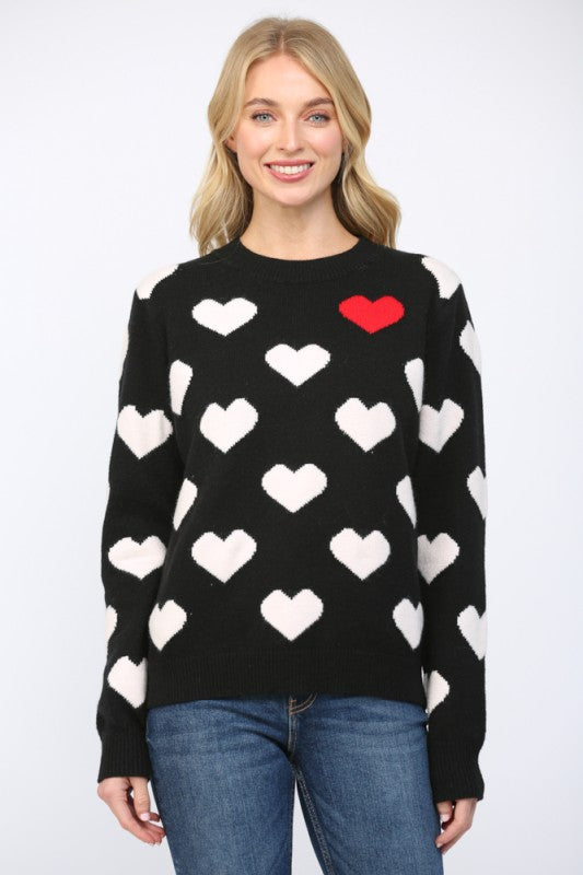 Heart Print Sweater