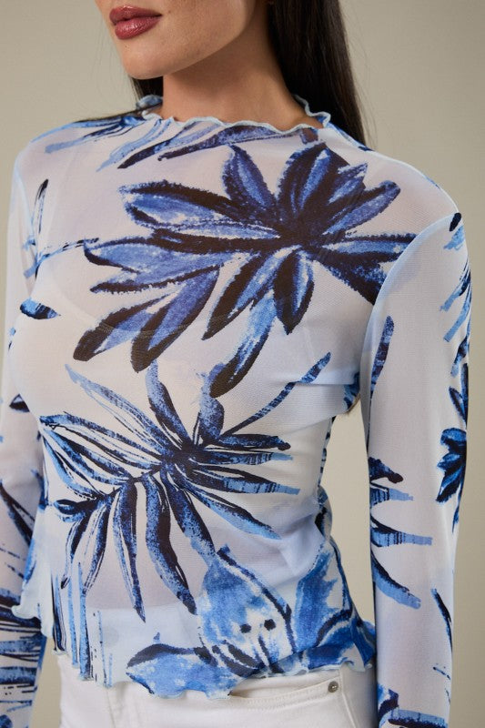 Botanical Mesh Top