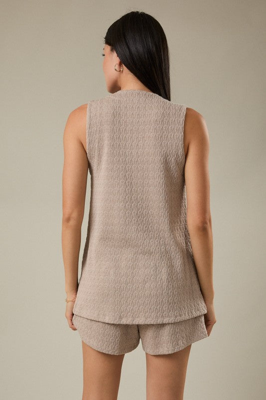V-neck Sleeveless Tunic Top