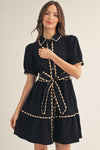 Scallop Trim Babydoll Dress