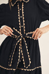 Scallop Trim Babydoll Dress