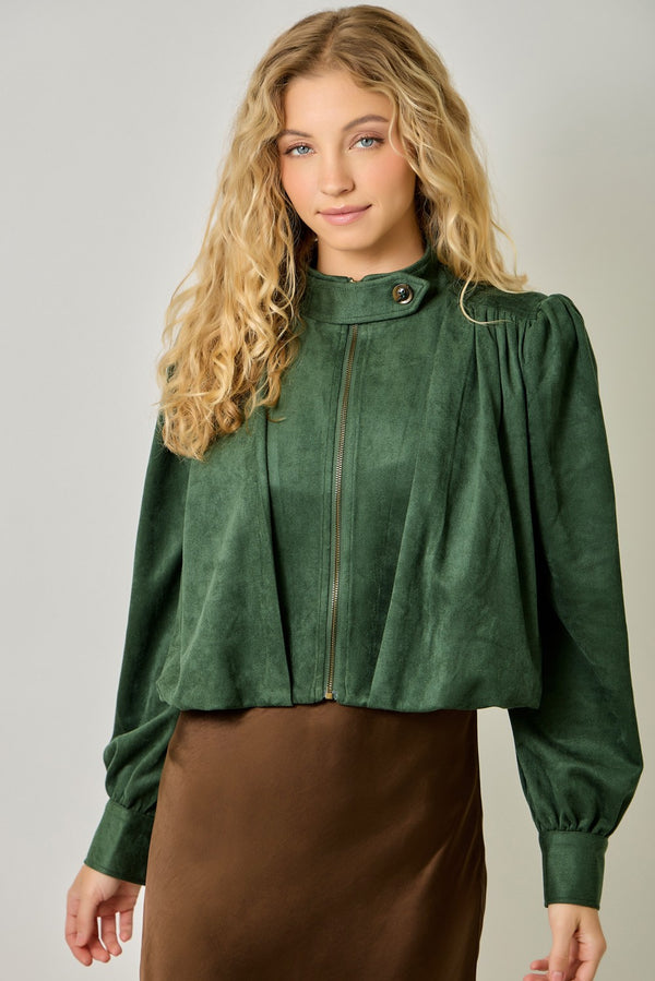 Suede Blouson Jacket