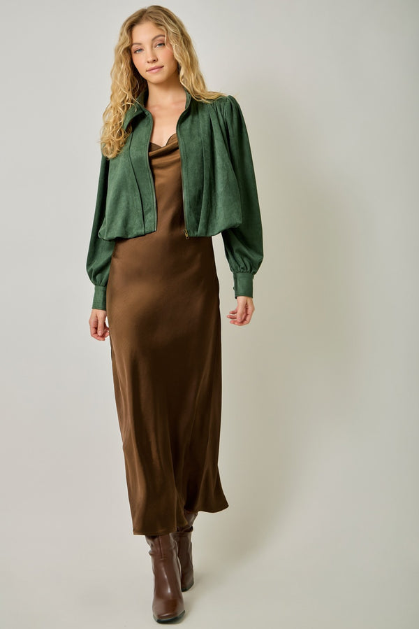 Suede Blouson Jacket