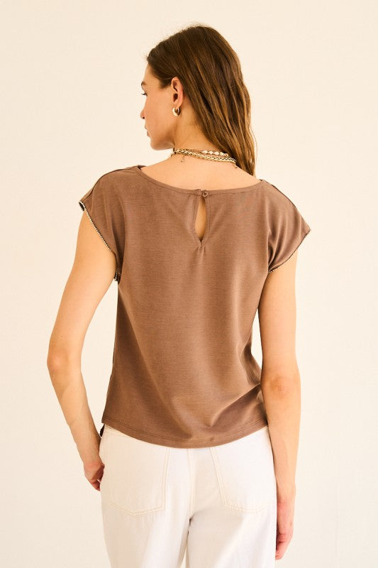 Jeweled Sleeve Top