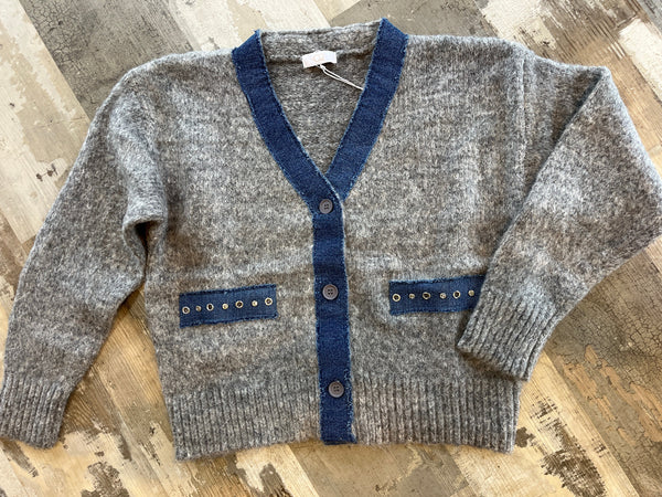 Denim Lapel Cardi