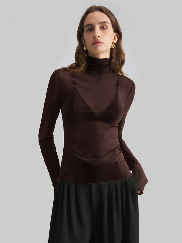 Mesh Stand Collar Blouse