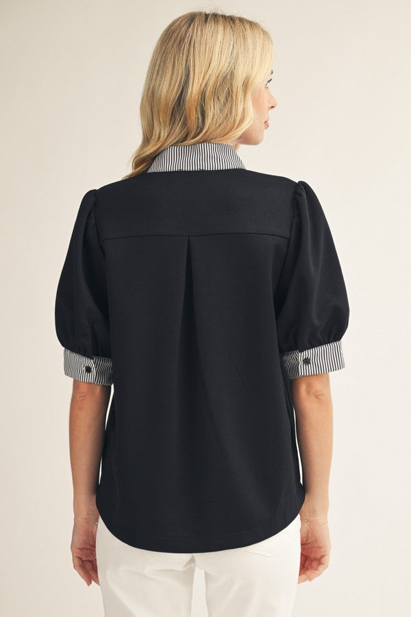 Stripe Contrast Top