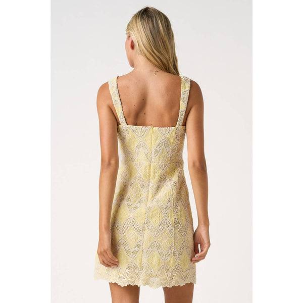Embroidered Scallop Hem Dress