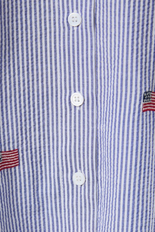 Striped Flag Button Down Shirt
