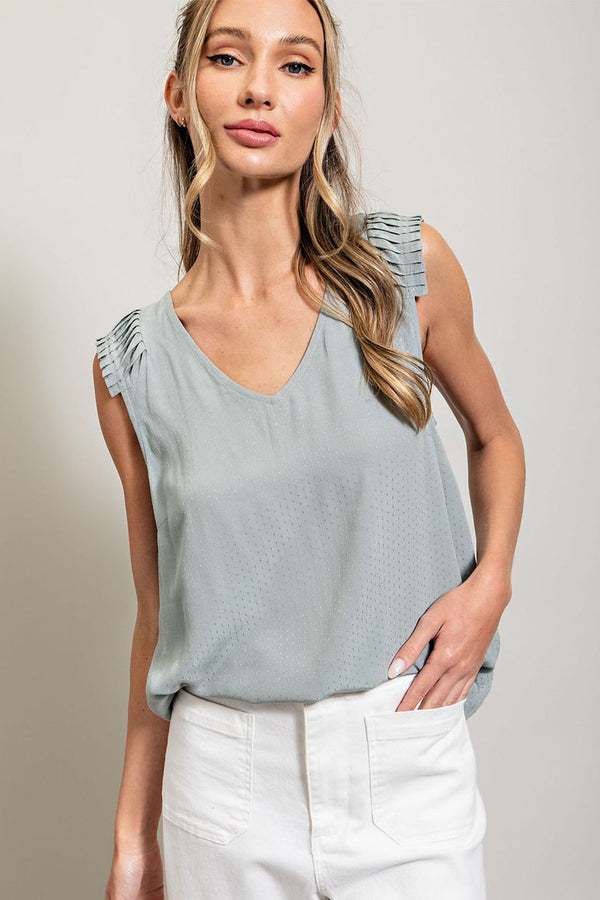 Shoulder Detail V Neck