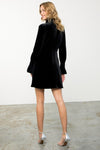 Mock Neck Velvet Dress