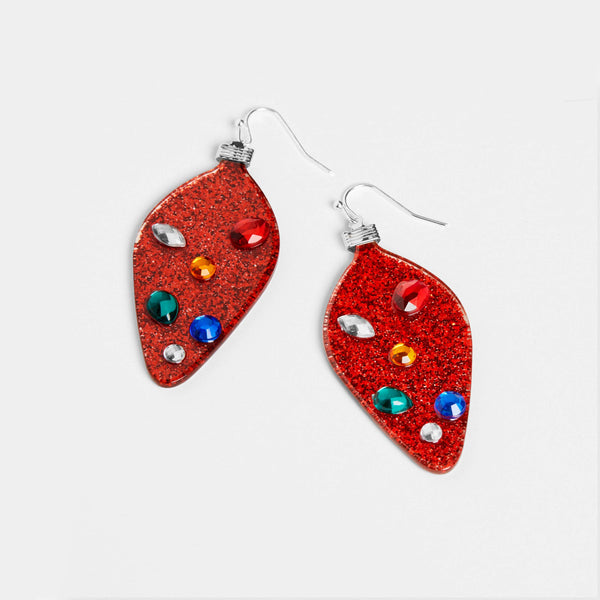 Acrylic Christmas Light Earrings