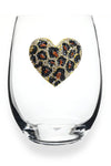 Leopard HeartWine Glass