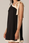Contrast Tie Strap Mini Dress