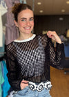 Floral Crochet Hem Sweater