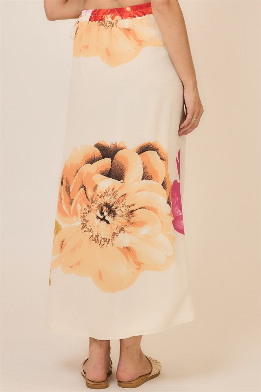 Floral Wrap Maxi Skirt