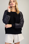 Contrast Sleeve Sweater