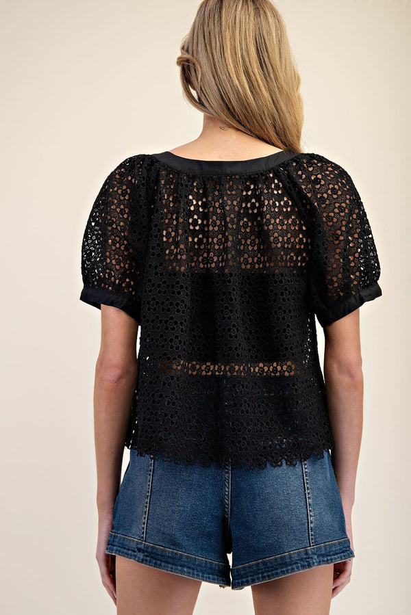 Floral Lace Button Down