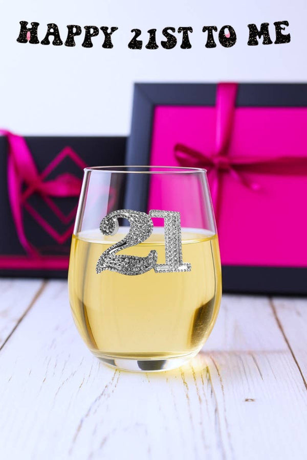 21st Birthday Wine Glass