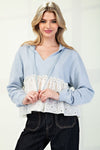 Lace Hem Hoodie