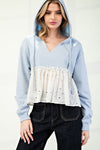 Lace Hem Hoodie